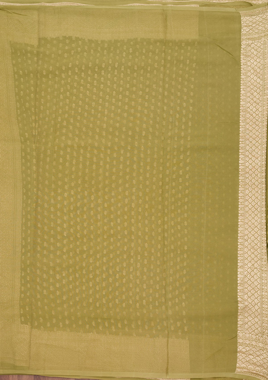 Pista Green Zariwork (Gold) Pure Silk Saree