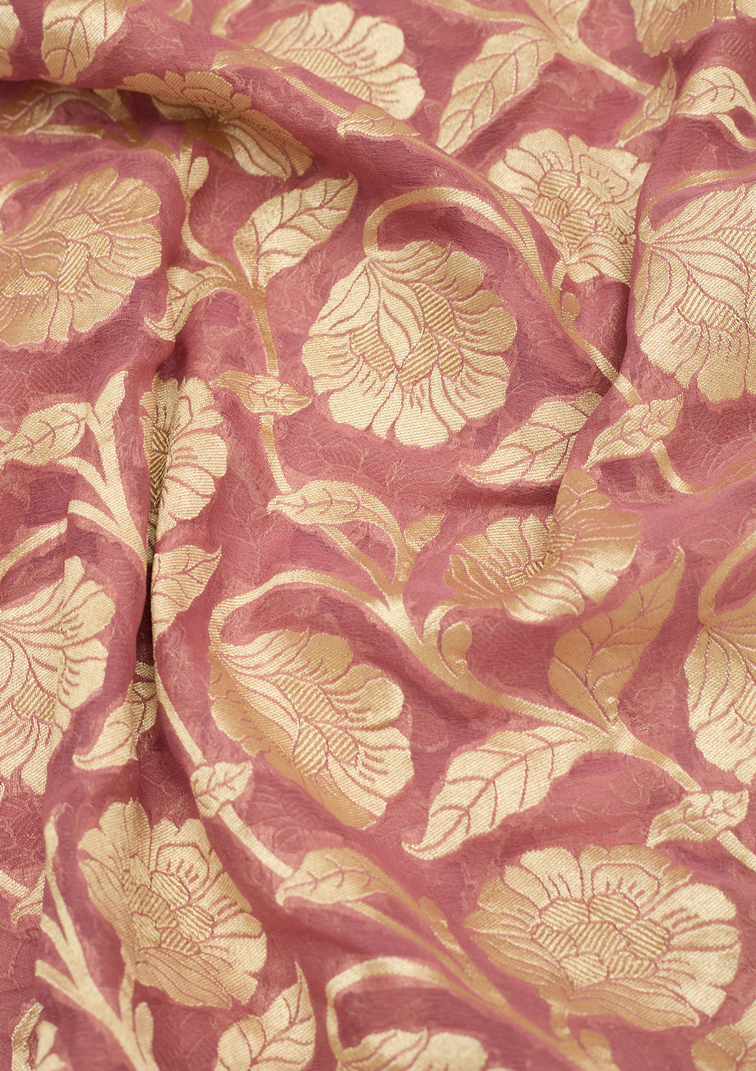 Baby Pink Zariwork (Gold) Pure Silk Silk Saree