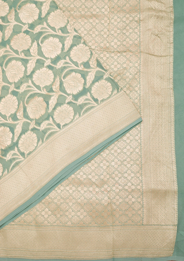 Sky Blue Zariwork (Gold) Pure Silk Silk_Saree