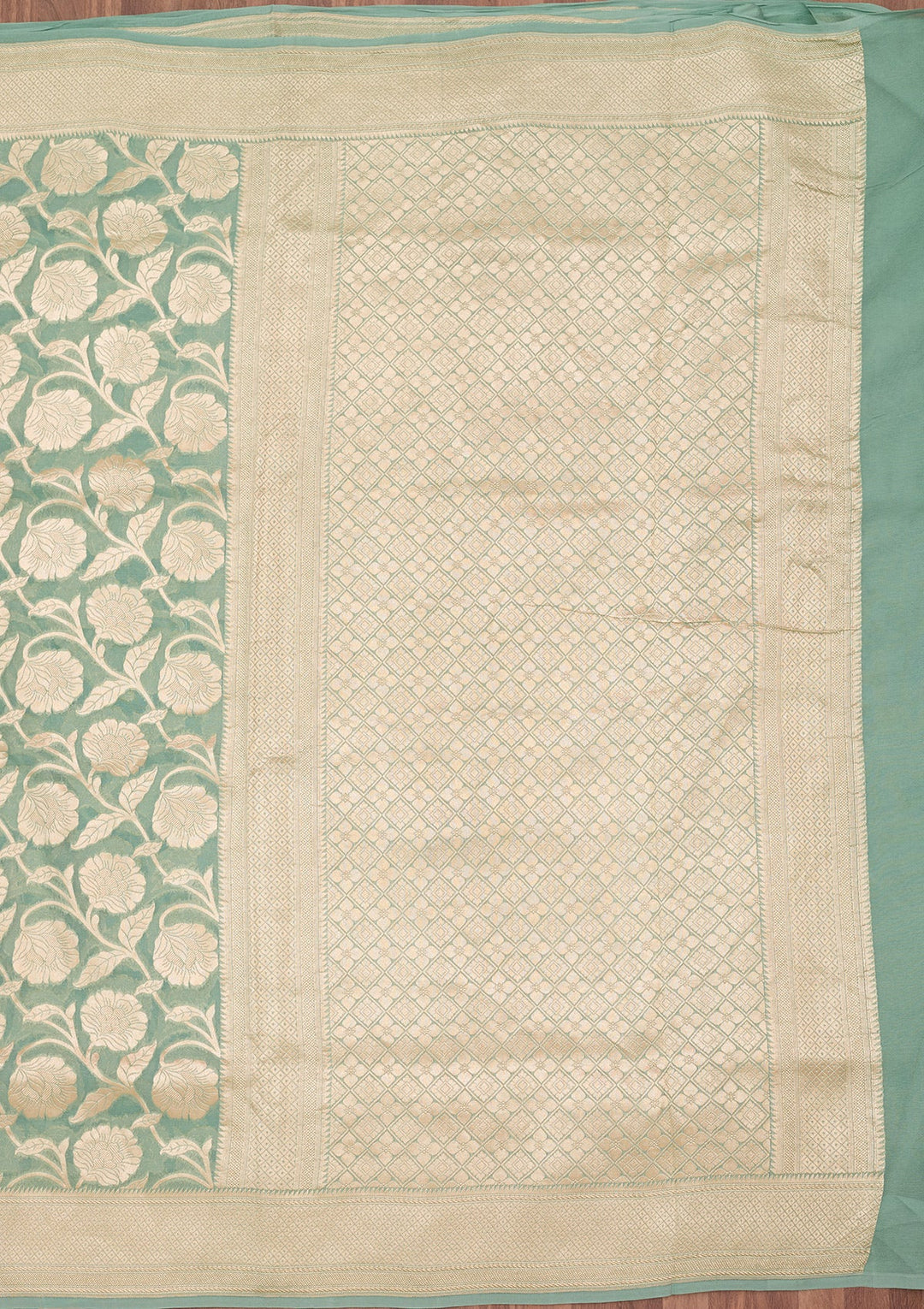 Sky Blue Zariwork (Gold) Pure Silk Silk_Saree