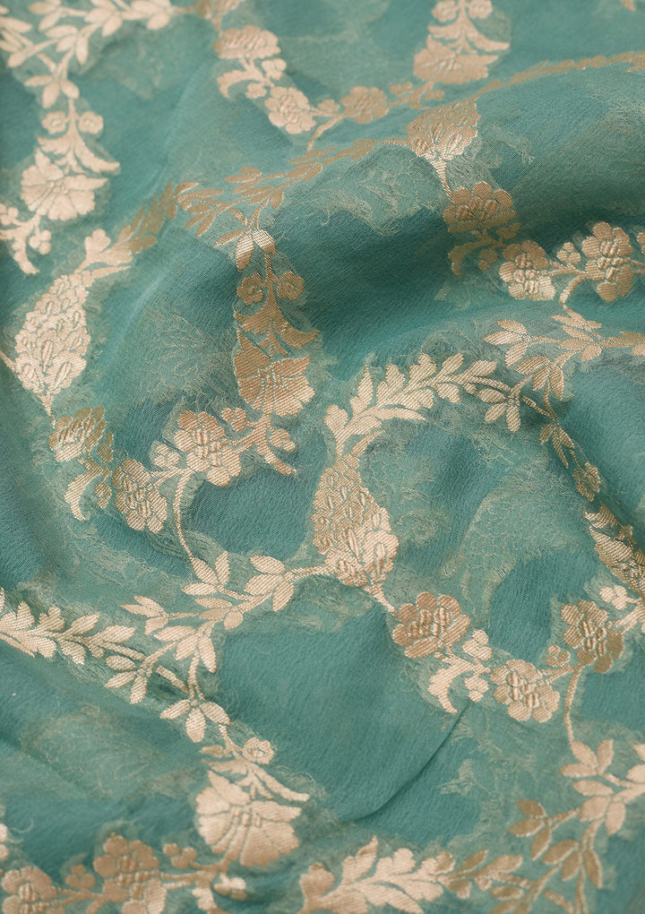Sea Green Zariwork (Silver) Silk Silk_Saree