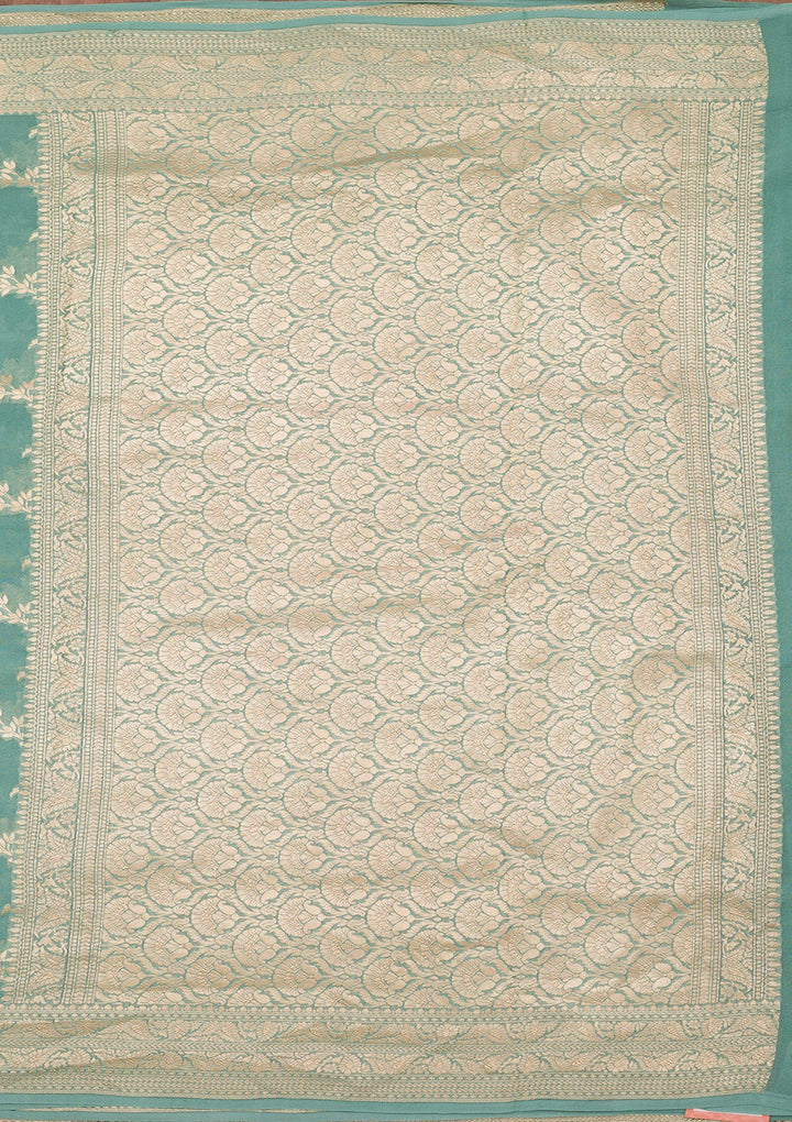 Sea Green Zariwork (Silver) Silk Silk_Saree