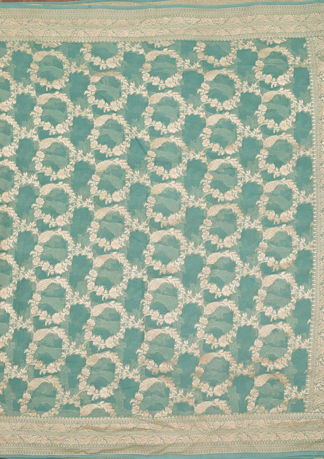 Sea Green Zariwork (Silver) Silk Silk_Saree