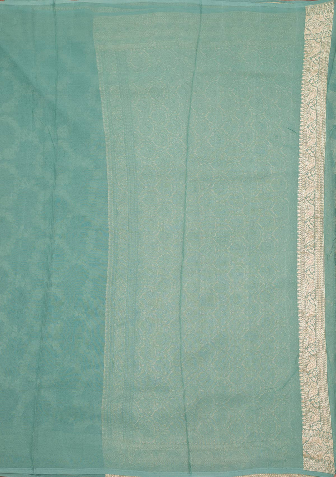 Sea Green Zariwork (Silver) Silk Silk_Saree