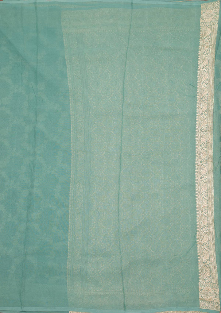 Sea Green Zariwork (Silver) Silk Silk_Saree