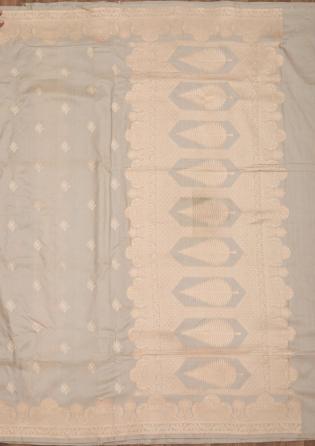 Grey Zariwork Pure Silk Saree