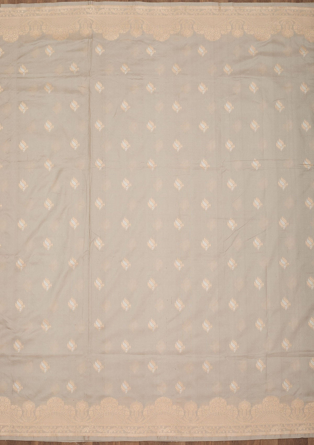 Grey Zariwork Pure Silk Saree