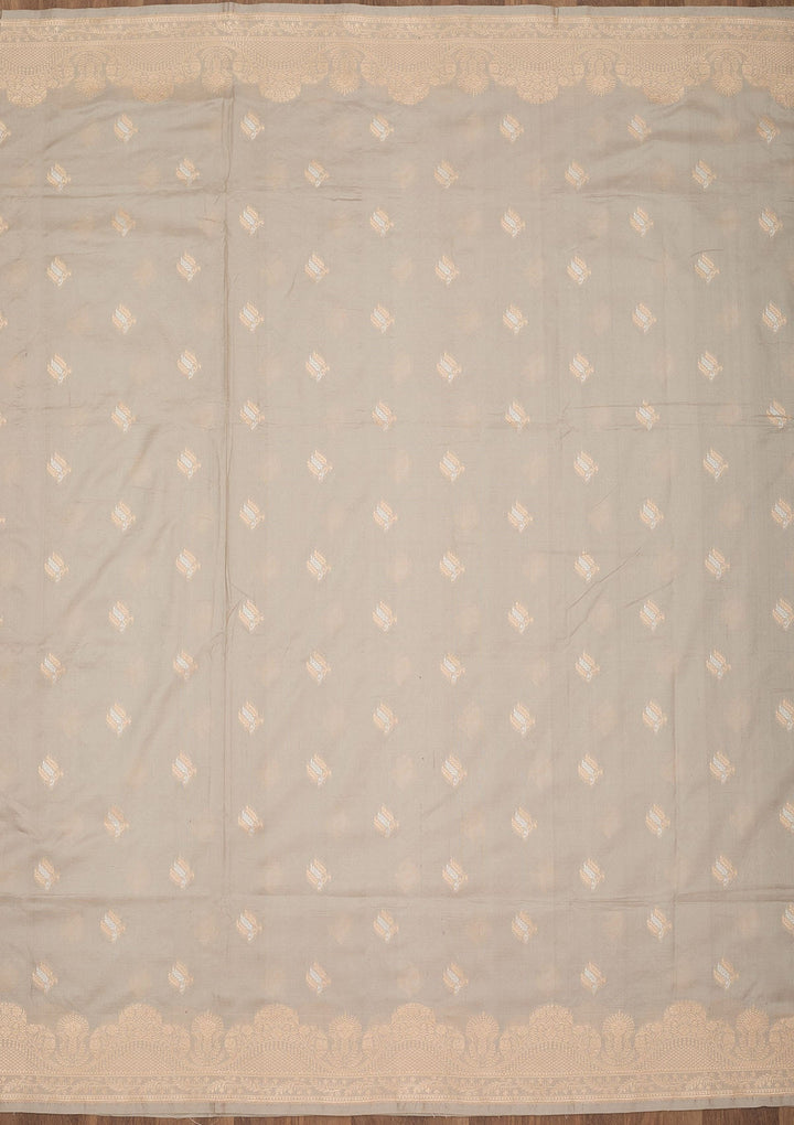 Grey Zariwork Pure Silk Saree