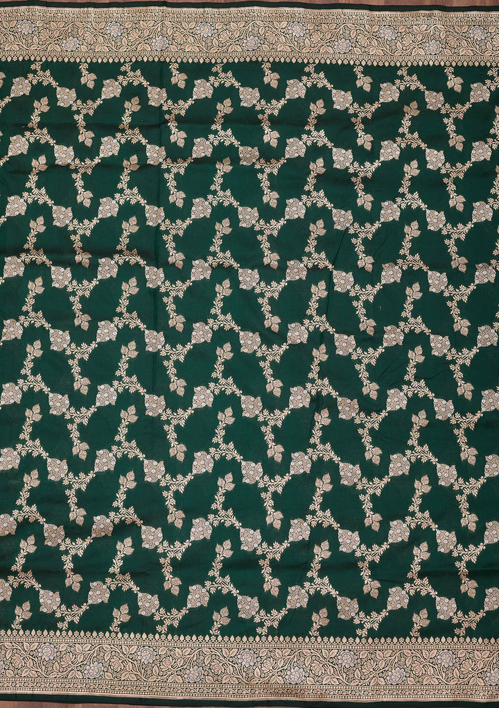 Rama Green Zariwork Pure Silk Saree