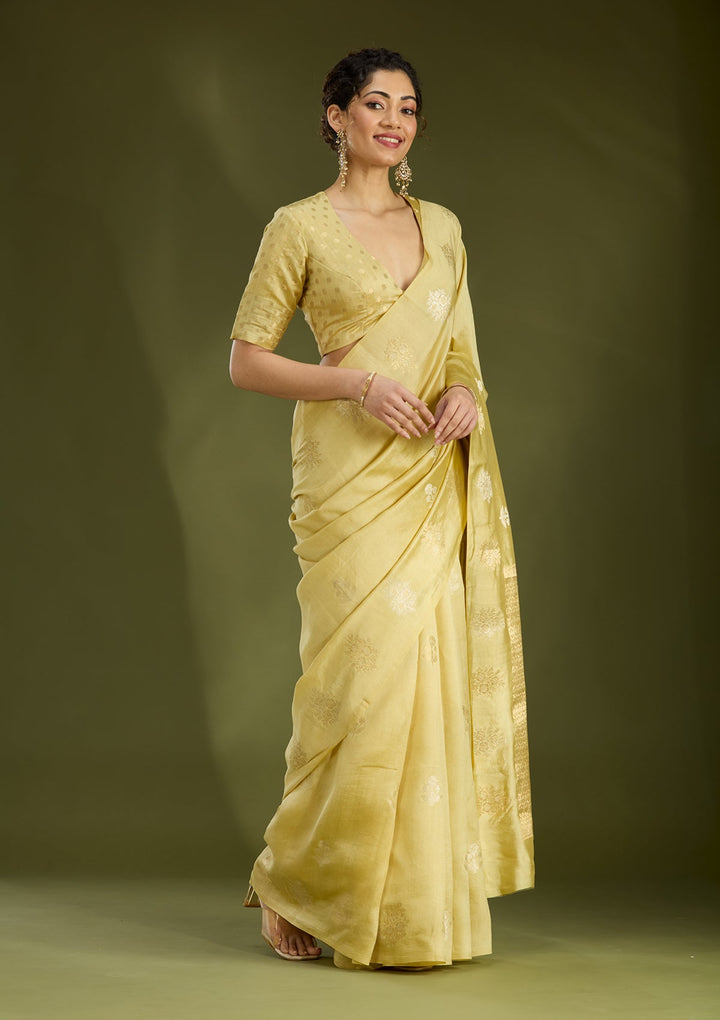 Gold Zariwork (Silver) Pure Silk Saree