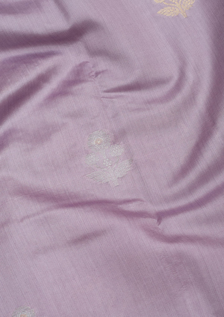 Violet Zariwork Pure Crepe Silk Saree