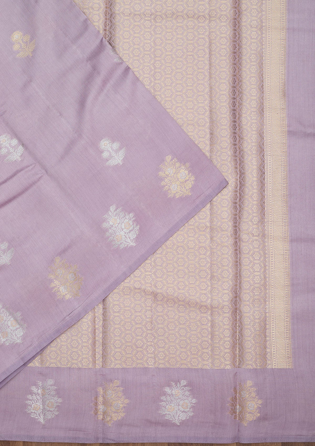 Violet Zariwork Pure Crepe Silk Saree