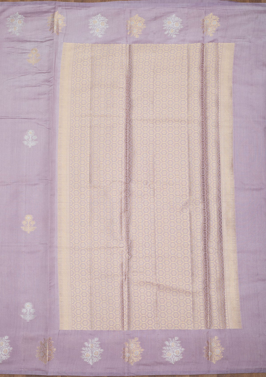 Lavender Zariwork Pure Silk Saree