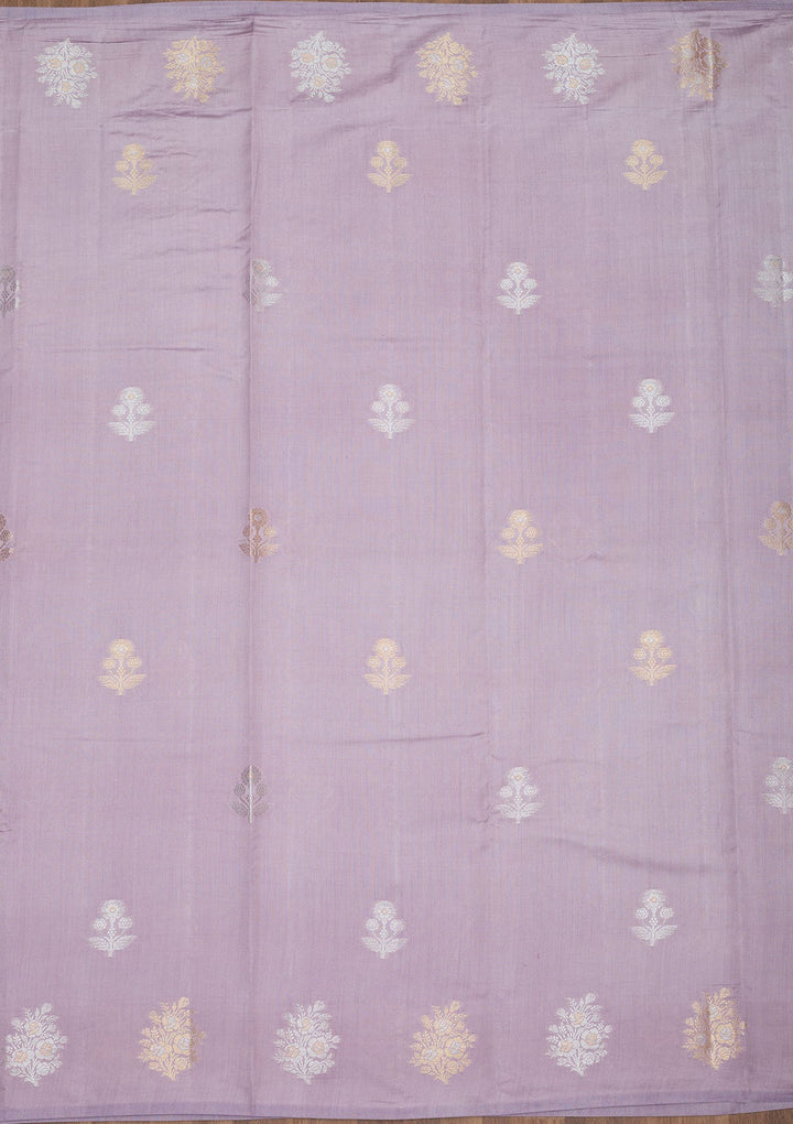 Violet Zariwork Pure Crepe Silk Saree