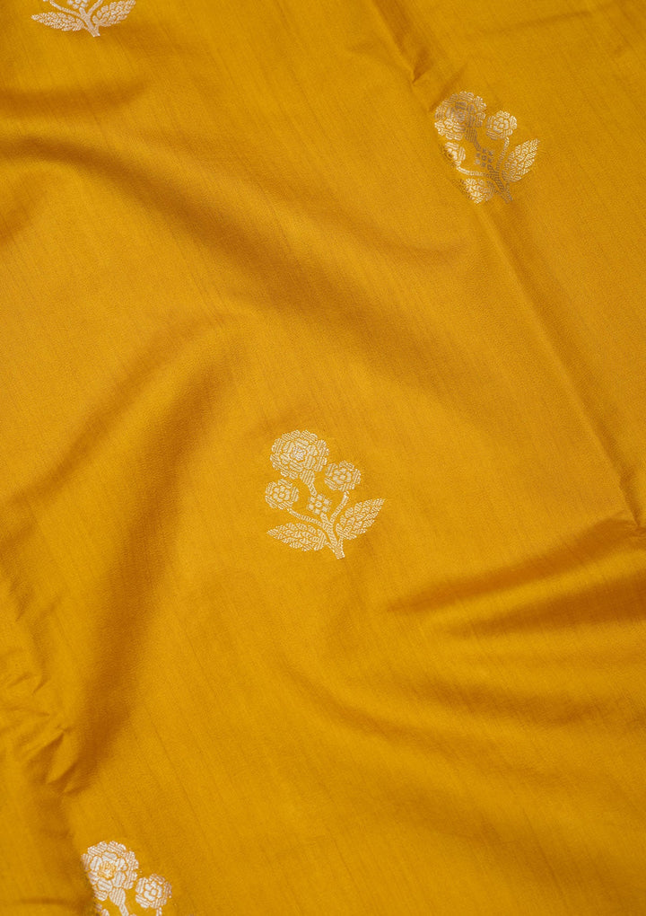 Mustard Zariwork Pure Silk Saree