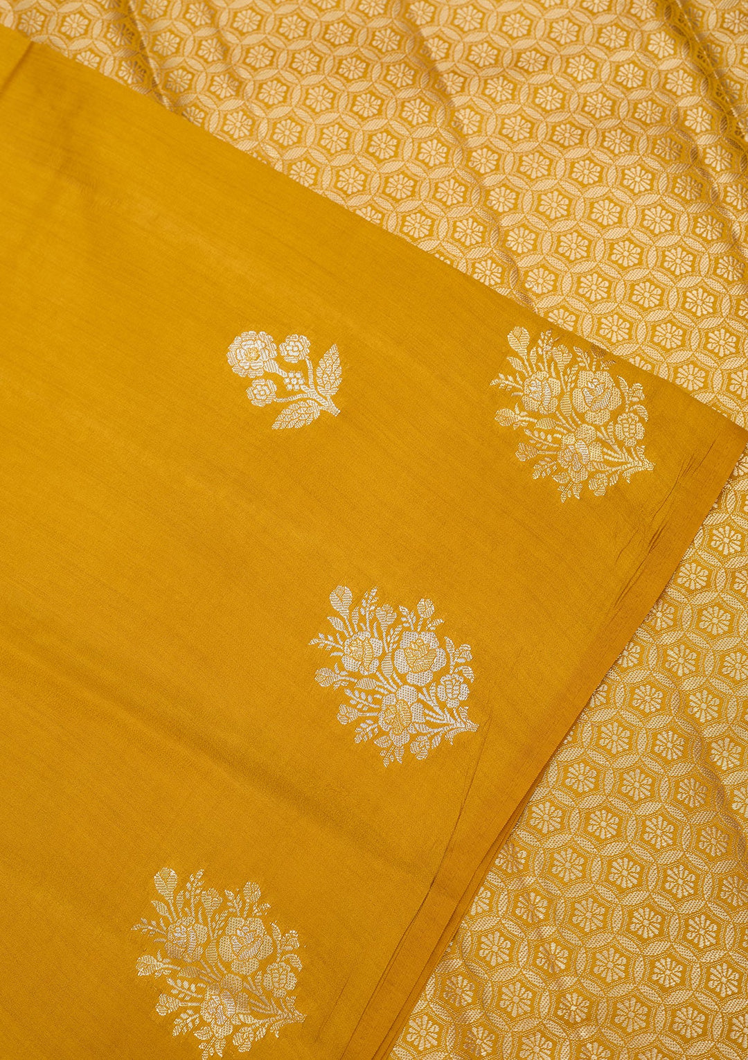 Mustard Zariwork Pure Silk Saree