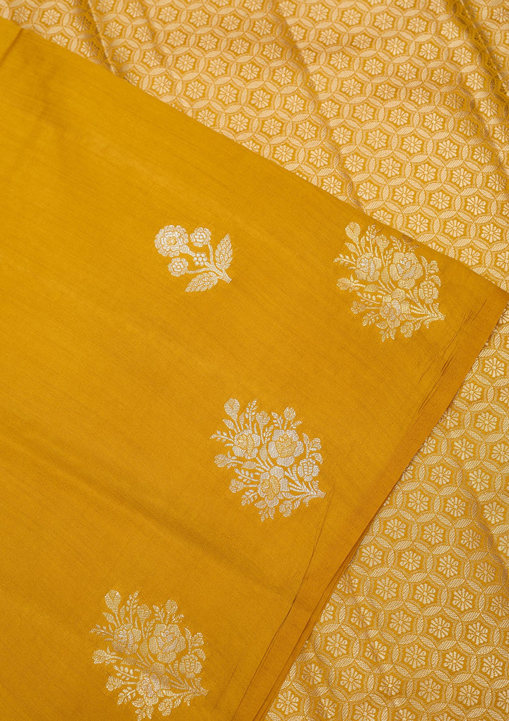 Mustard Zariwork Pure Silk Saree