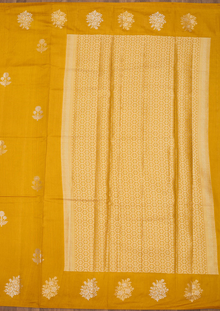 Mustard Zariwork Pure Silk Saree