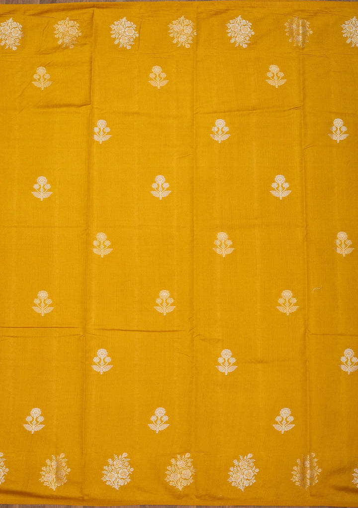 Mustard Zariwork Pure Silk Saree