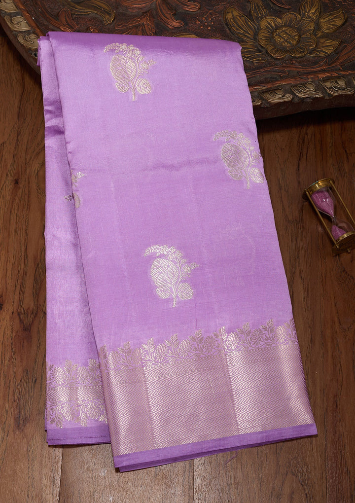 Lavender Zariwork (Gold) Pure Silk Saree
