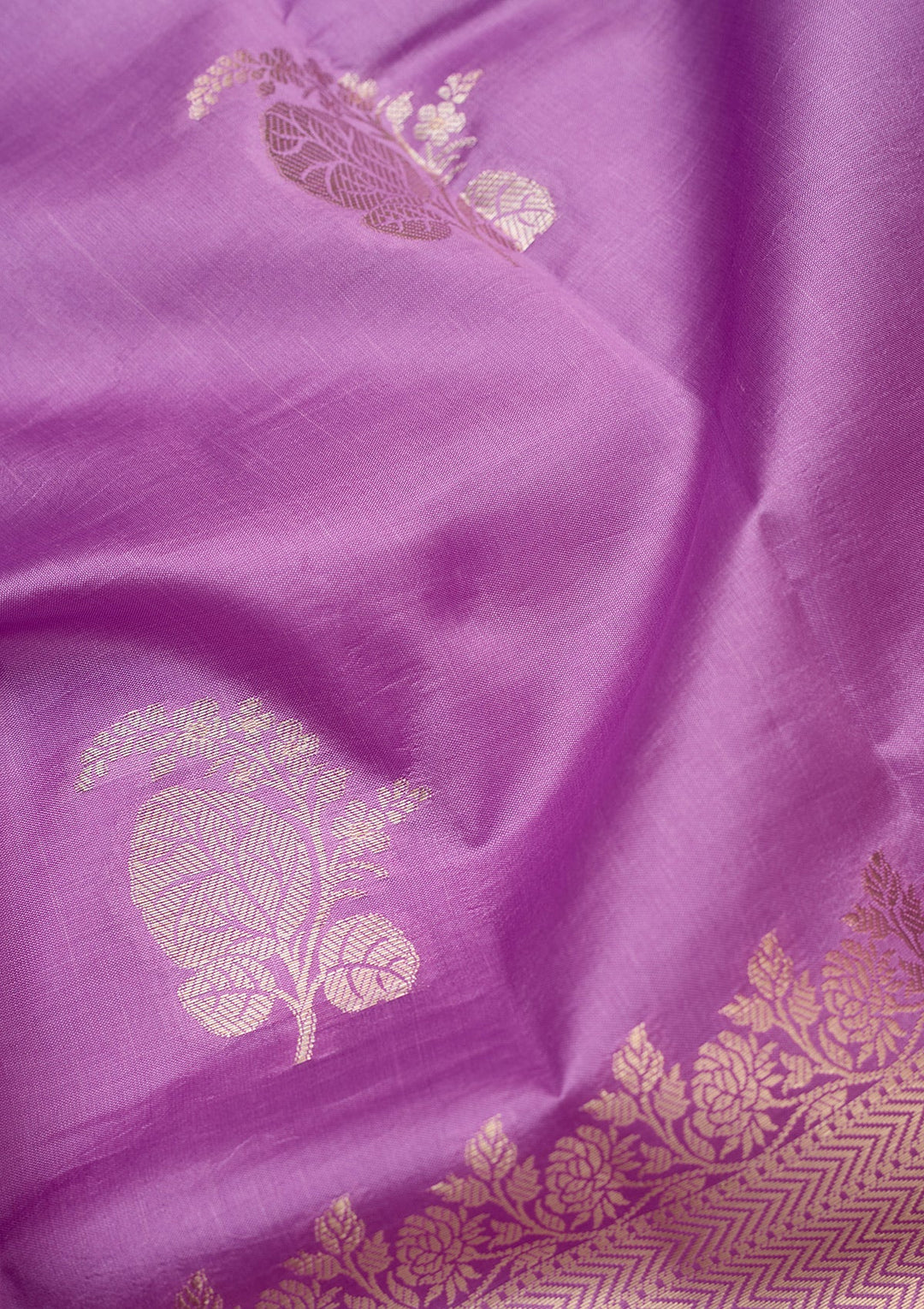 Lavender Zariwork (Gold) Pure Silk Saree