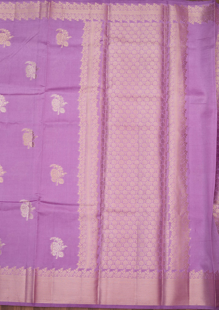 Lavender Zariwork (Gold) Pure Silk Saree