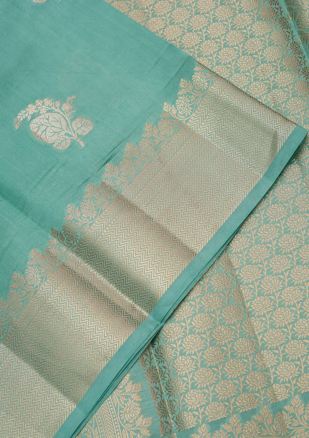 Sky Blue Zariwork (Gold) Pure Silk Silk_Saree