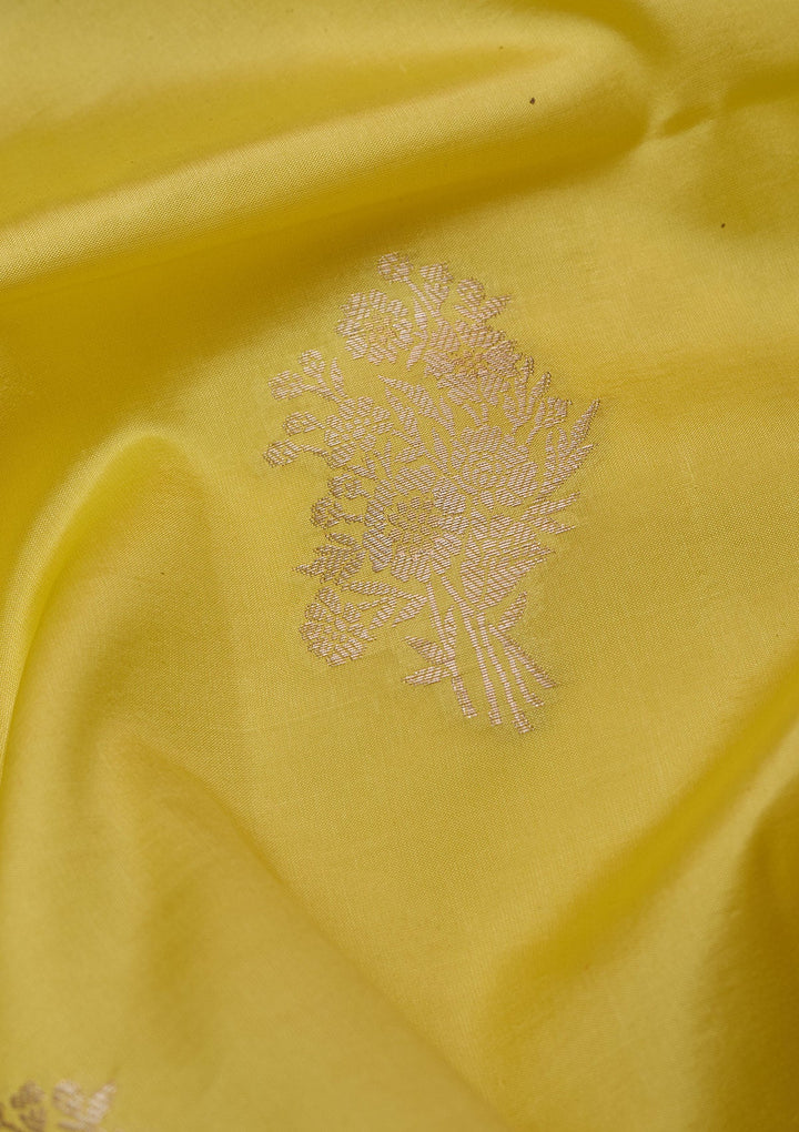 Lemon Yellow Zariwork Silk Silk_Saree