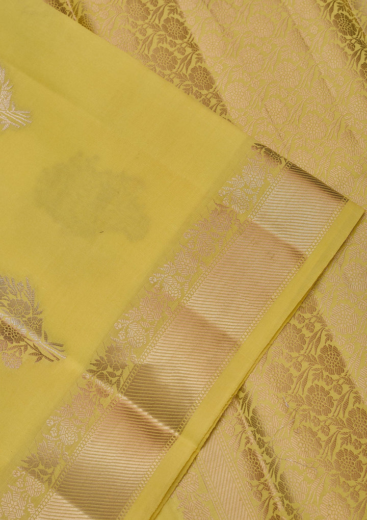 Lemon Yellow Zariwork Silk Silk_Saree
