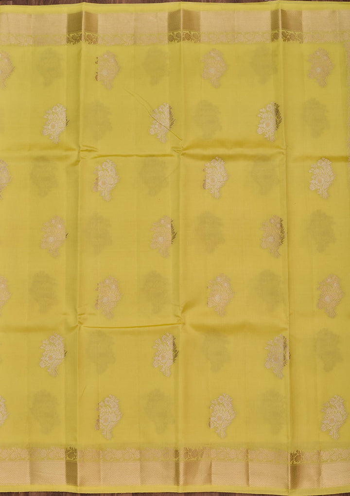 Lemon Yellow Zariwork Silk Silk_Saree