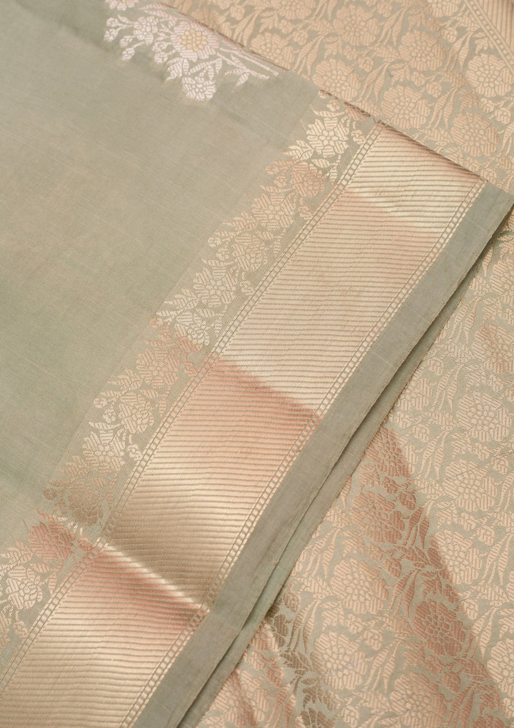 Pista Green Zariwork Silk Silk_Saree