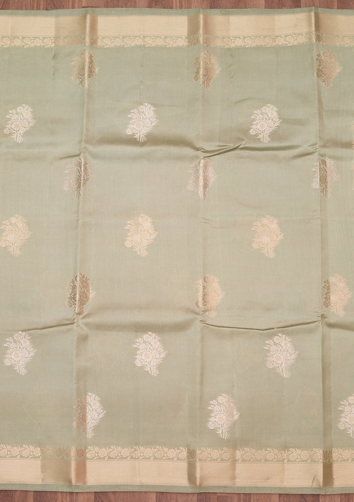 Pista Green Zariwork Silk Silk_Saree