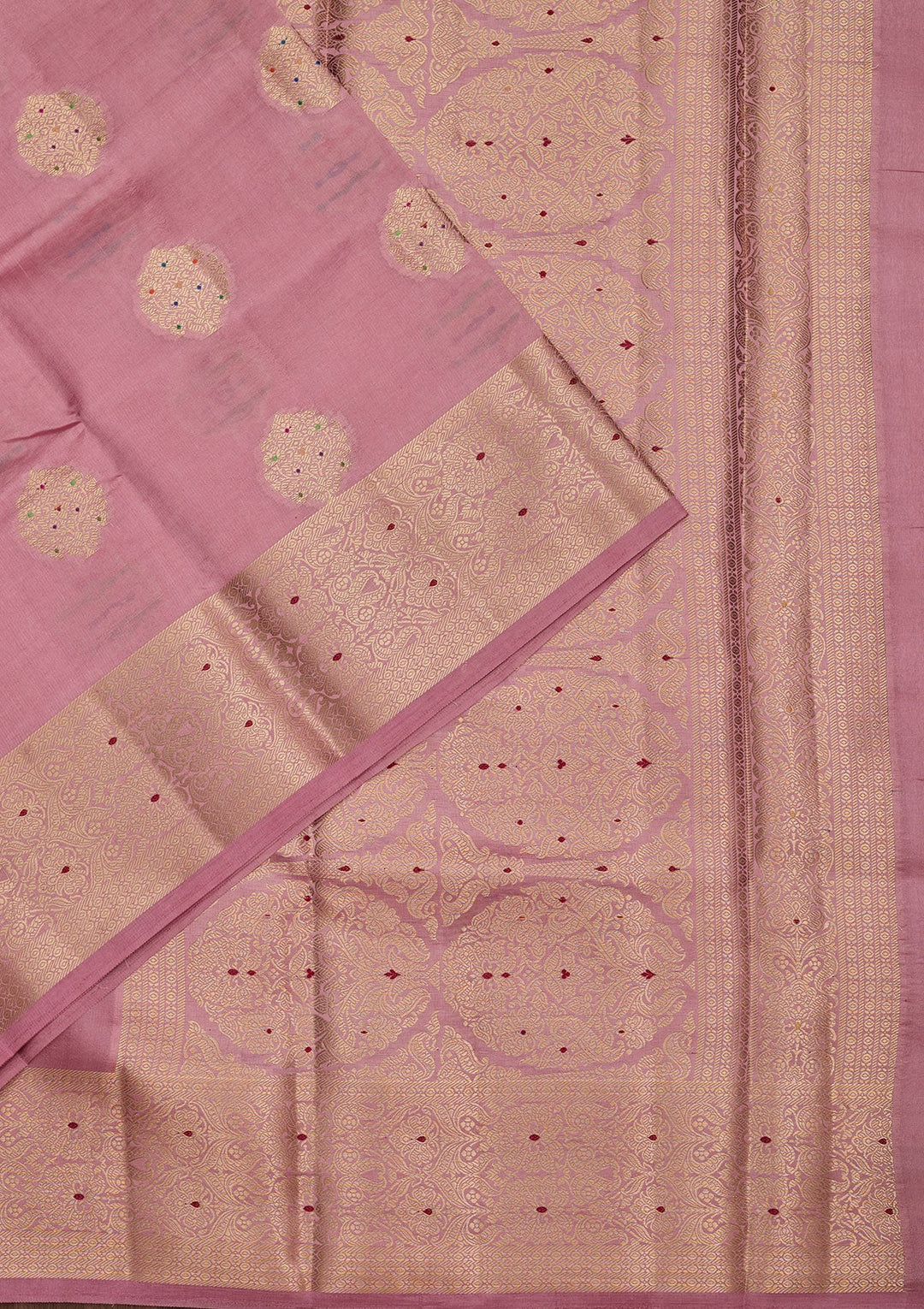 Baby Pink Zariwork Pure Silk Saree