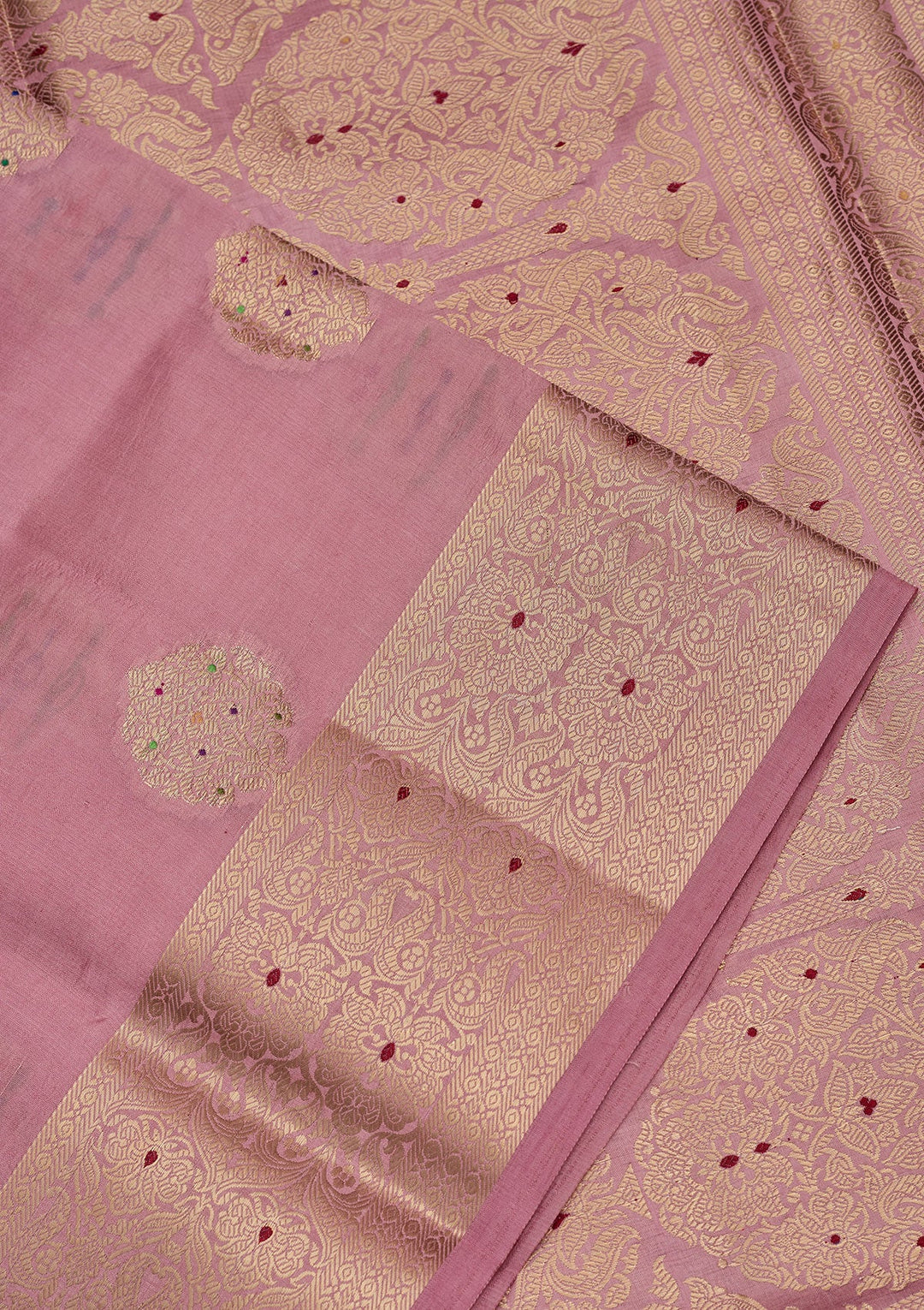 Baby Pink Zariwork Pure Silk Saree
