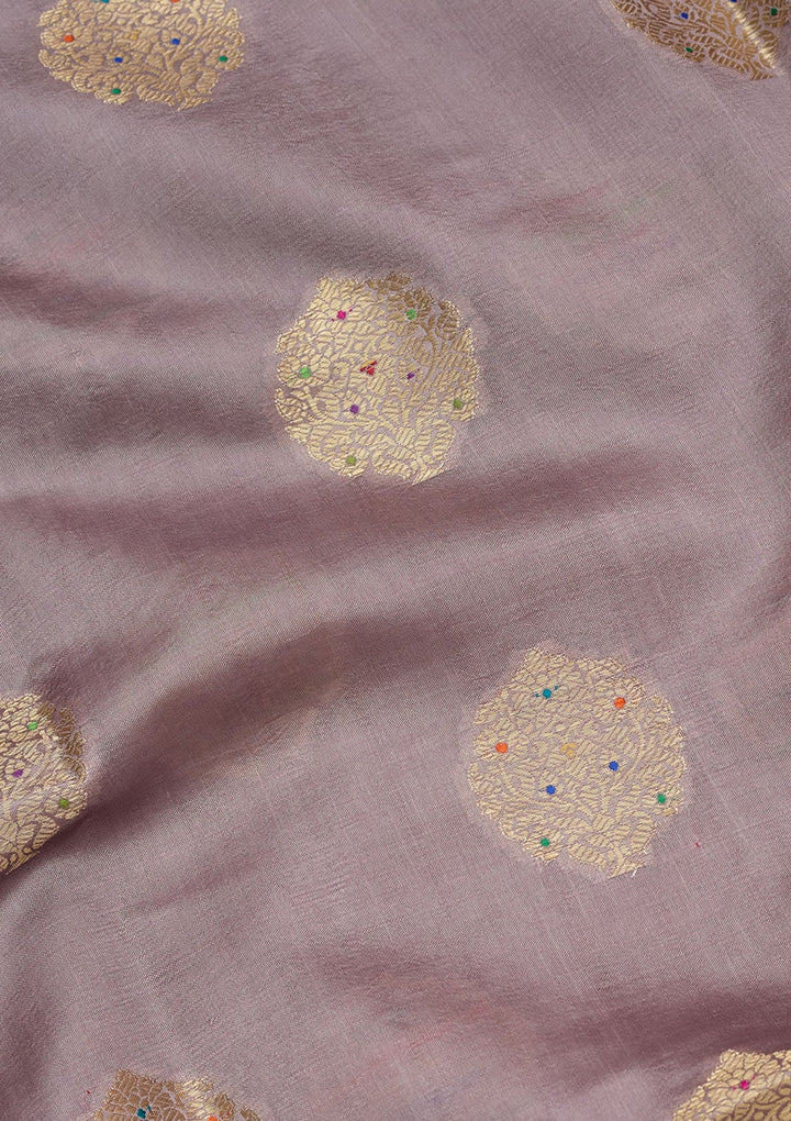 Grey Zariwork Pure Silk Saree