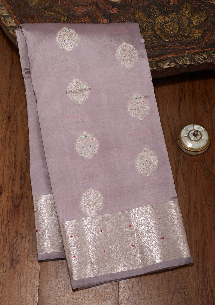 Mauve Zariwork (Gold) Pure Silk Silk_Saree