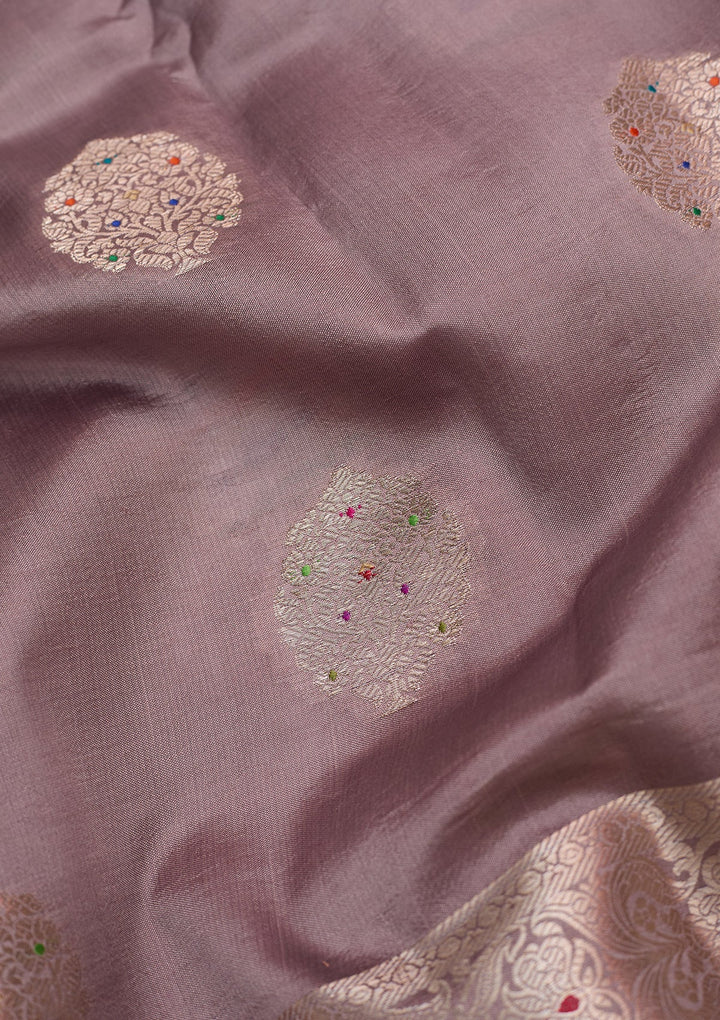 Mauve Zariwork (Gold) Pure Silk Silk_Saree