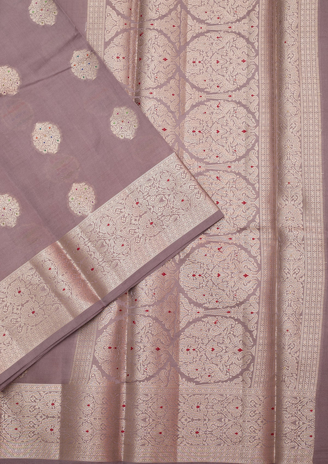 Mauve Zariwork (Gold) Pure Silk Silk_Saree