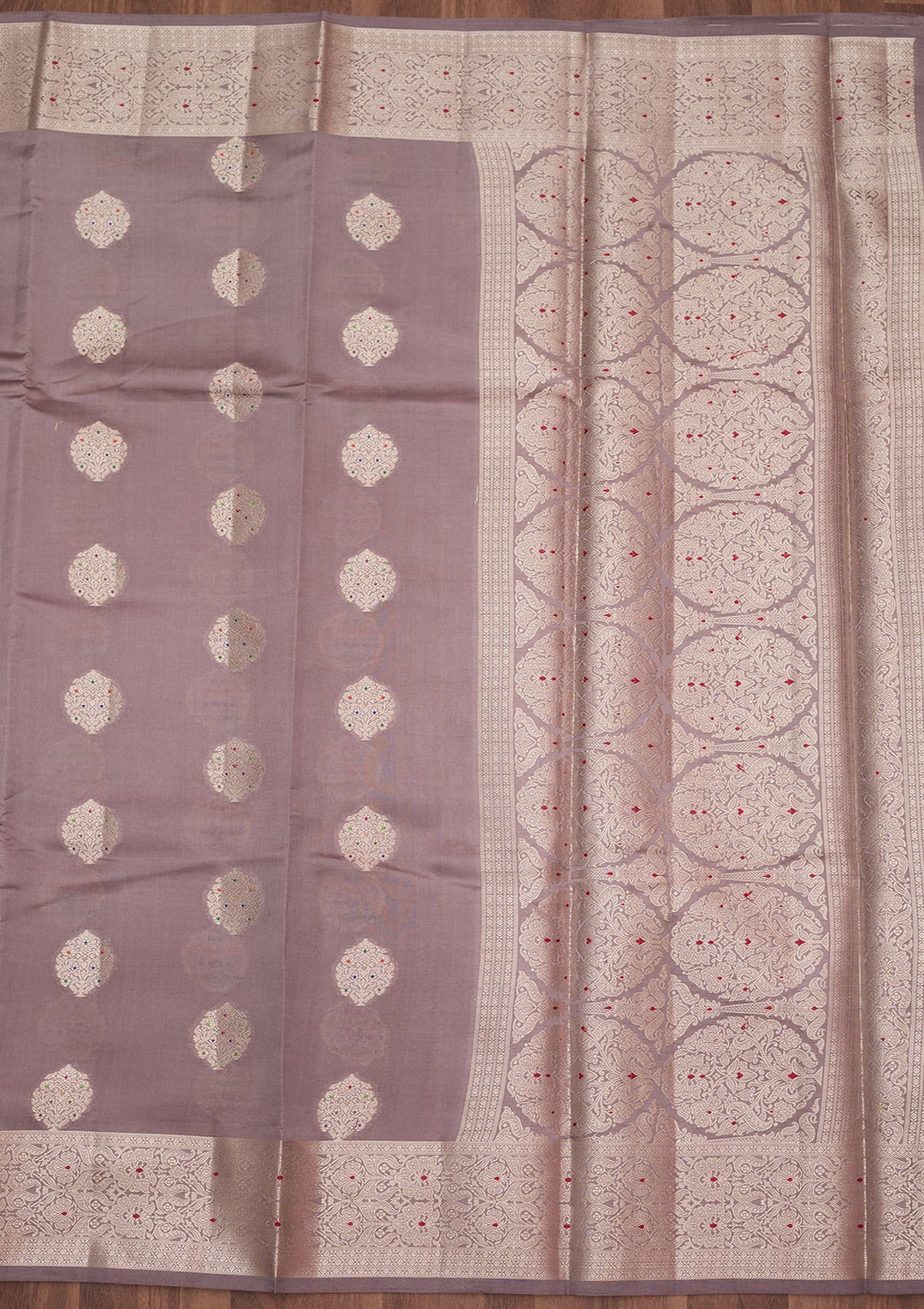 Mauve Zariwork (Gold) Pure Silk Silk_Saree