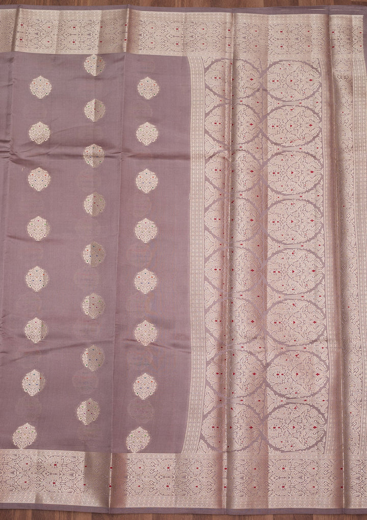 Mauve Zariwork (Gold) Pure Silk Silk_Saree