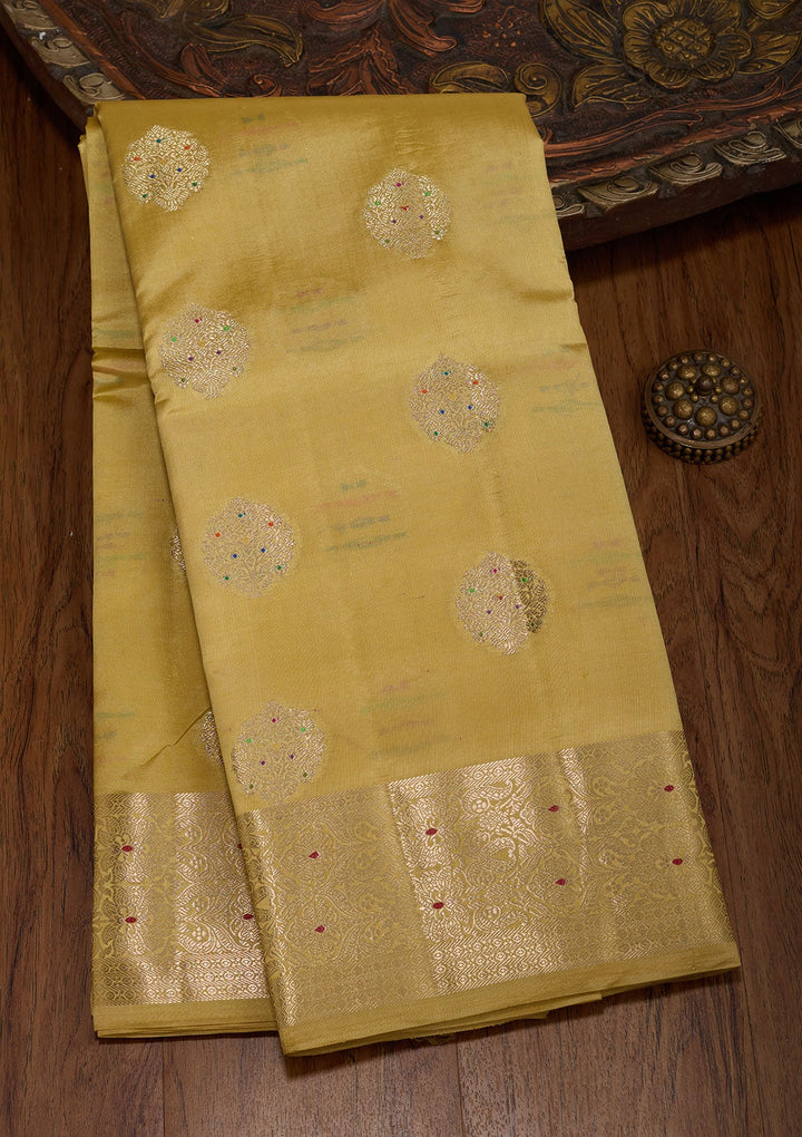 Yellow Zariwork Pure Silk Saree-koskii