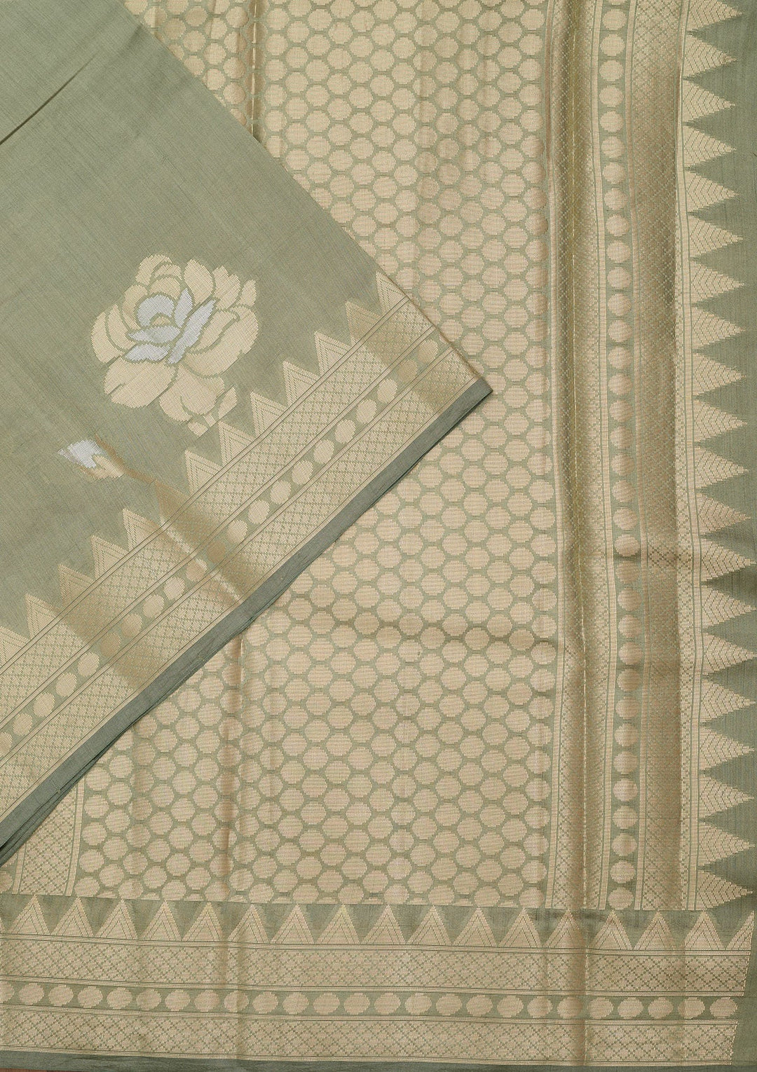 Light Grey Zariwork Pure Silk Saree