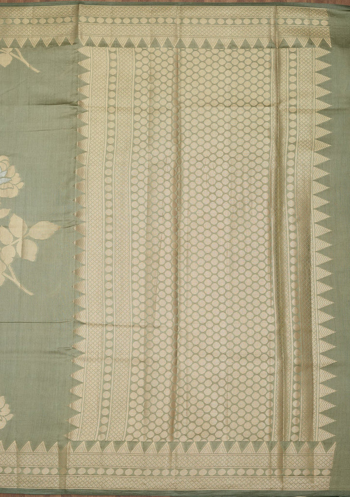 Light Grey Zariwork Pure Silk Saree