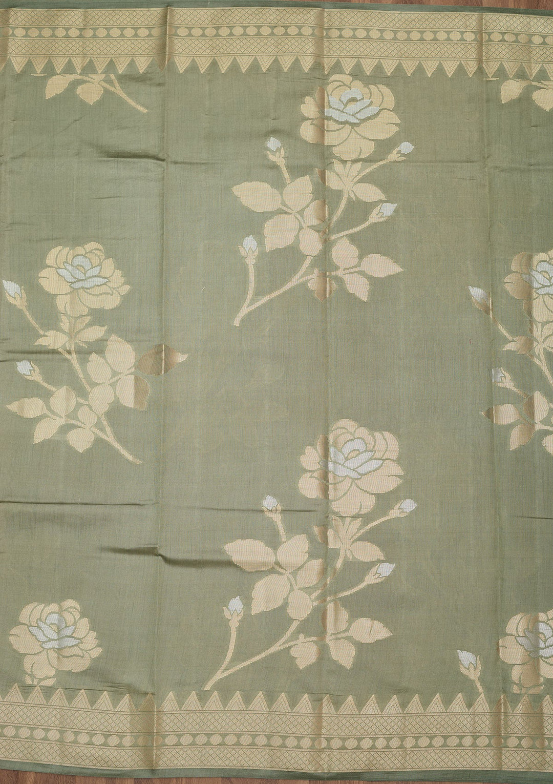 Light Grey Zariwork Pure Silk Saree