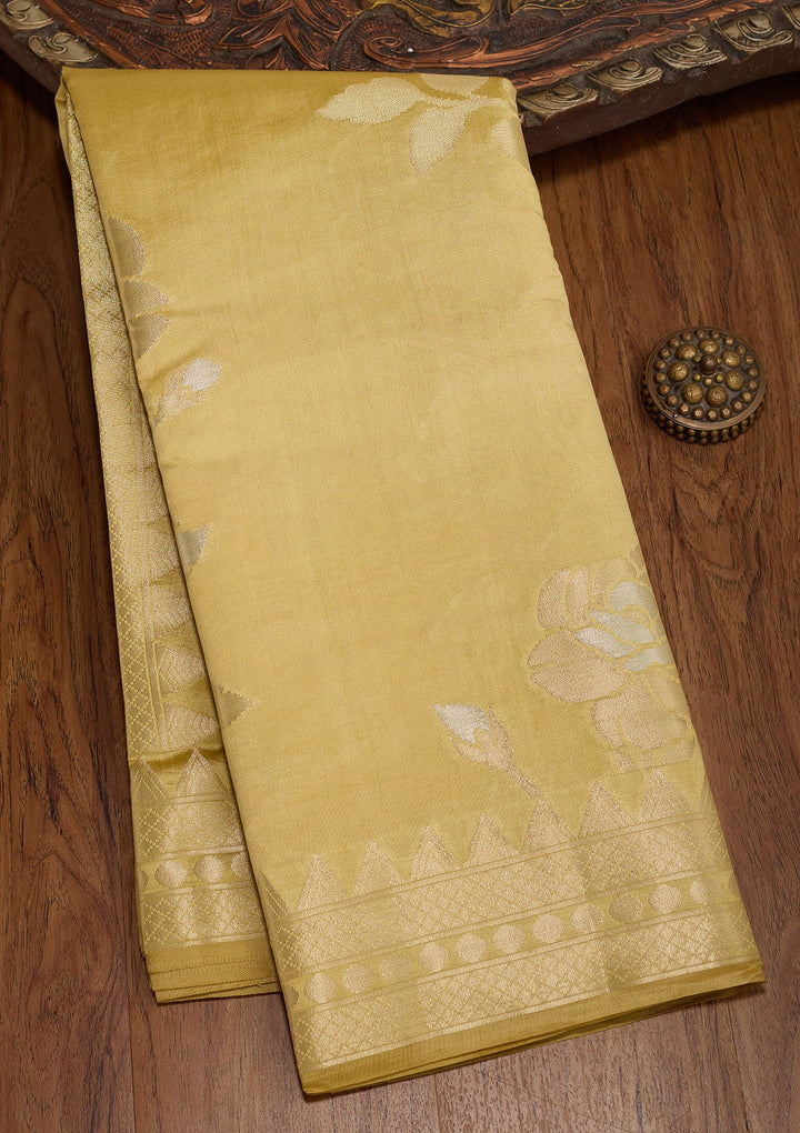 Pista Green Zariwork Pure Silk Saree-koskii