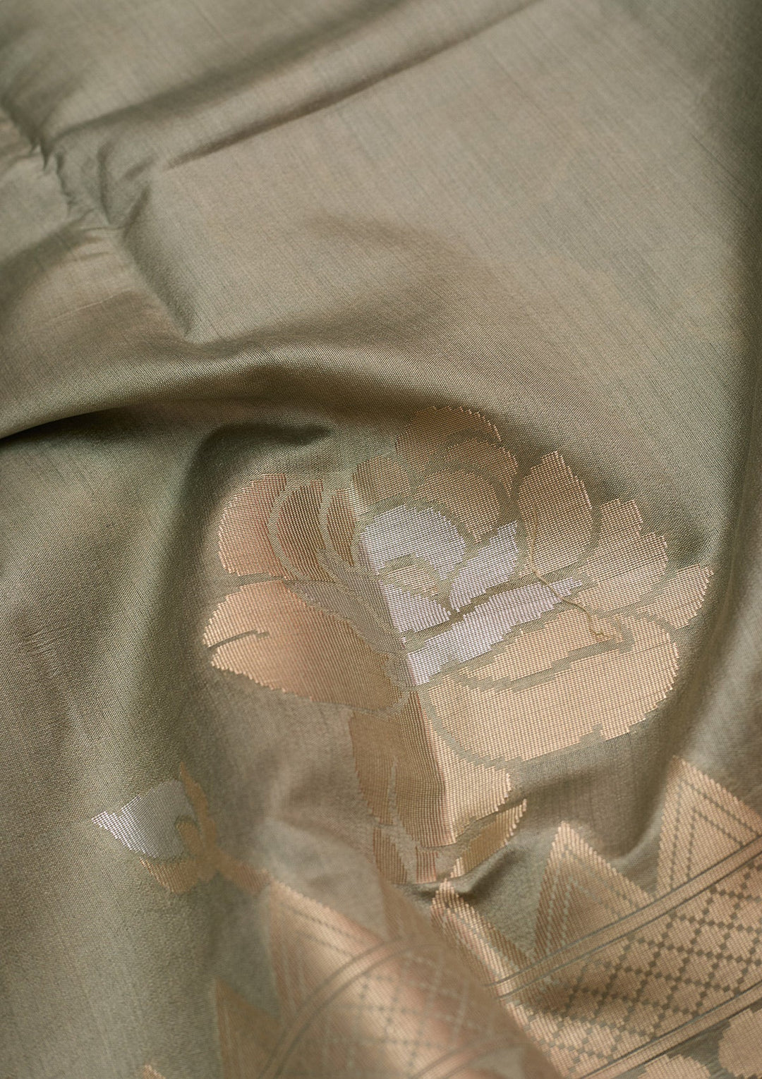 Sea Green Zariwork (Gold) Pure Silk Silk_Saree