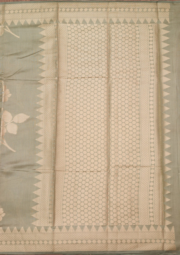 Sea Green Zariwork (Gold) Pure Silk Silk_Saree