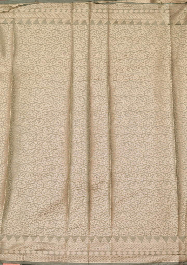 Sea Green Zariwork (Gold) Pure Silk Silk_Saree