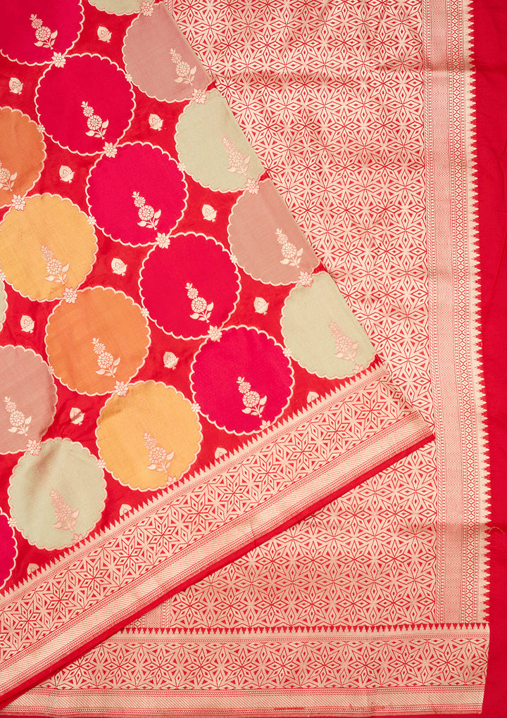 Red Zariwork Pure Silk Silk Saree