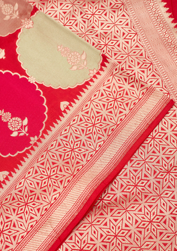 Red Zariwork Pure Silk Silk Saree